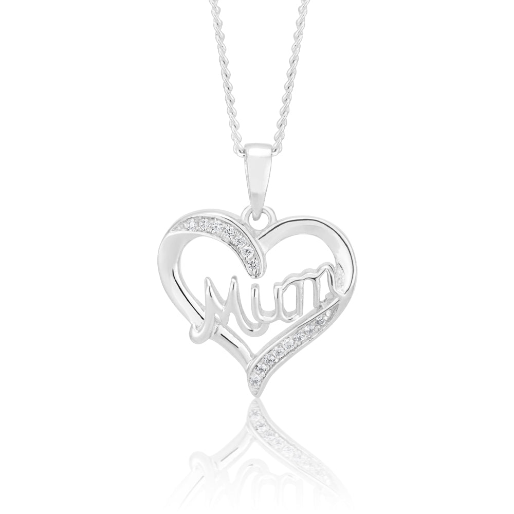 Equilibrium Silver Plated Heart Circle Necklace Mum – Celebrate